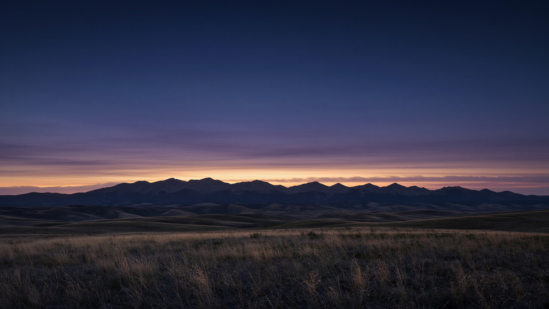 Rocky Mountain foothills at last light west of Denver